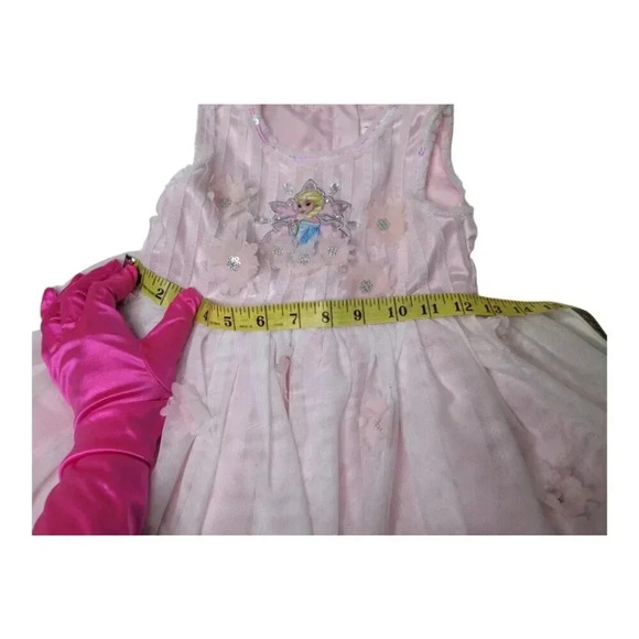 Disney Frozen Princess ELSA Girls Sequin Costume Party Dress Pink Snowflakes Sz4 - Picture 15 of 15